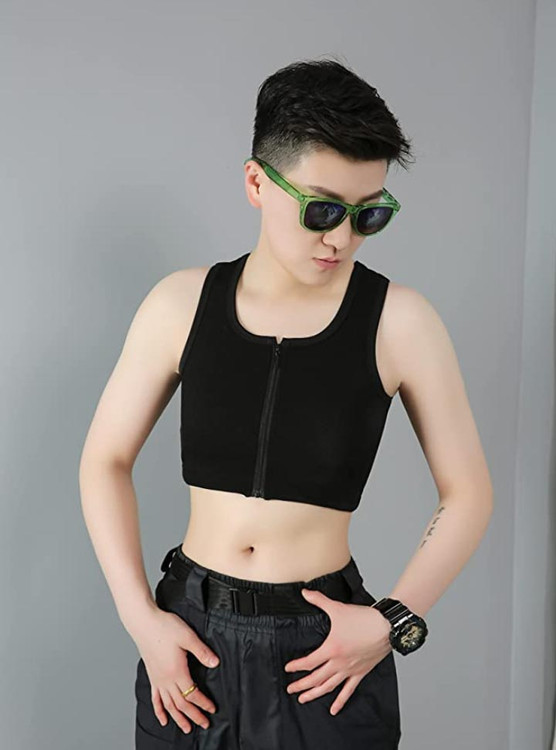 فریم جلو بیندر نیم تنه زیپ دار ارجامان مشکی تن مانکن